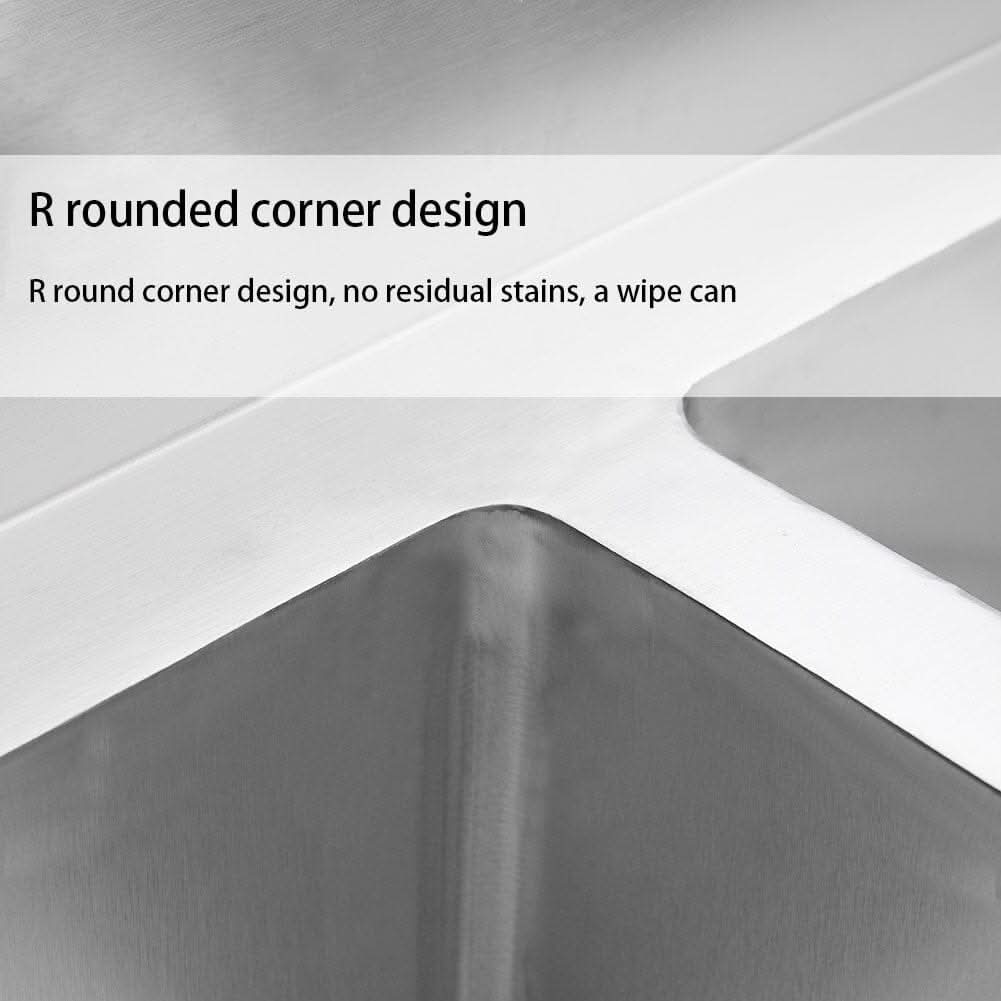 60X60cm W Commercial Kitchen Sink Stainless Steel Wash Basin
