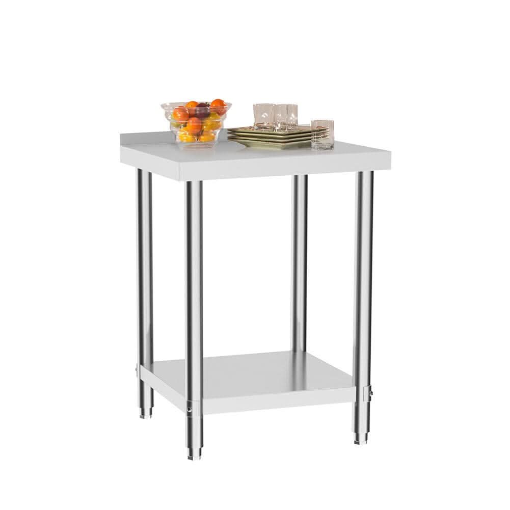 2 Tiers Commercial Kitchen Prep Table Stainless Steel Work Table