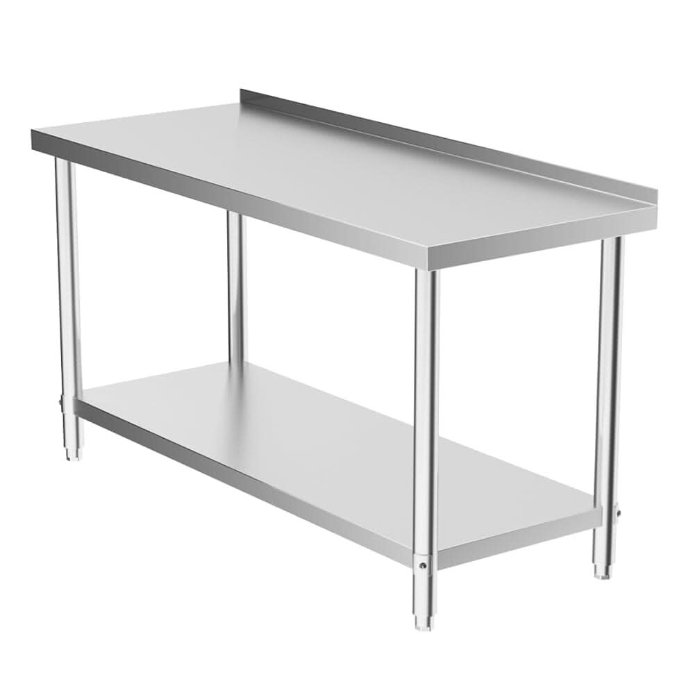 2 Tiers Commercial Kitchen Prep Table Stainless Steel Work Table