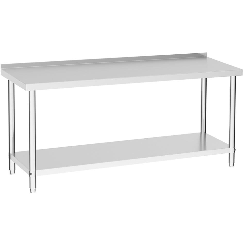 2 Tiers Commercial Kitchen Prep Table Stainless Steel Work Table