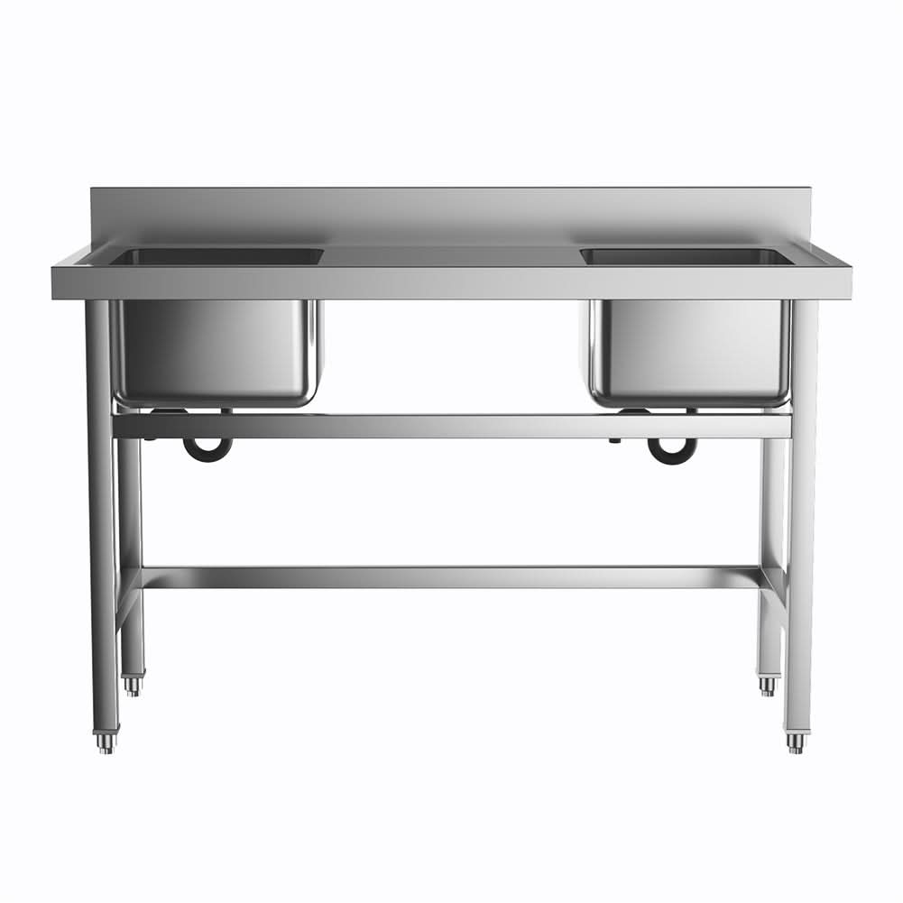 4ft Stainless Steel Kitchen Commercial 3-compartment Sink with Drainboard