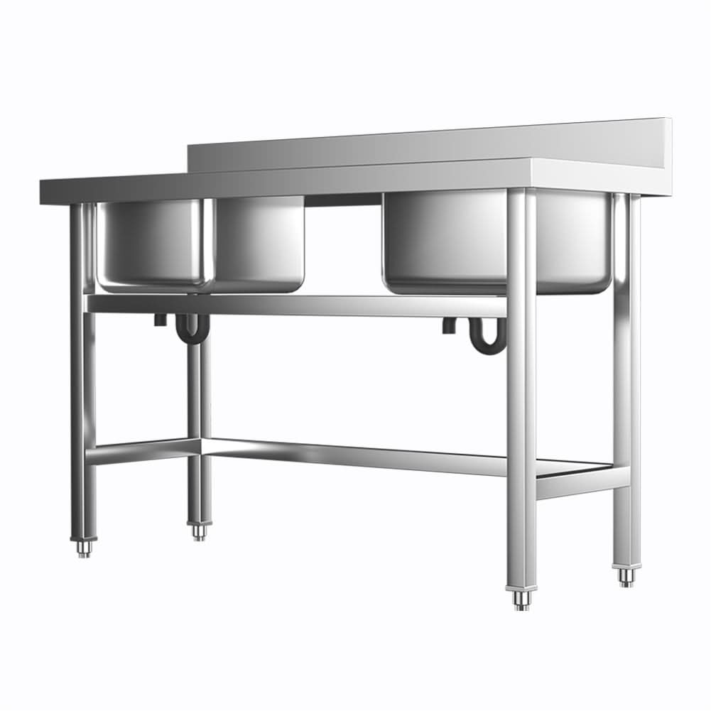 4ft Stainless Steel Kitchen Commercial 3-compartment Sink with Drainboard
