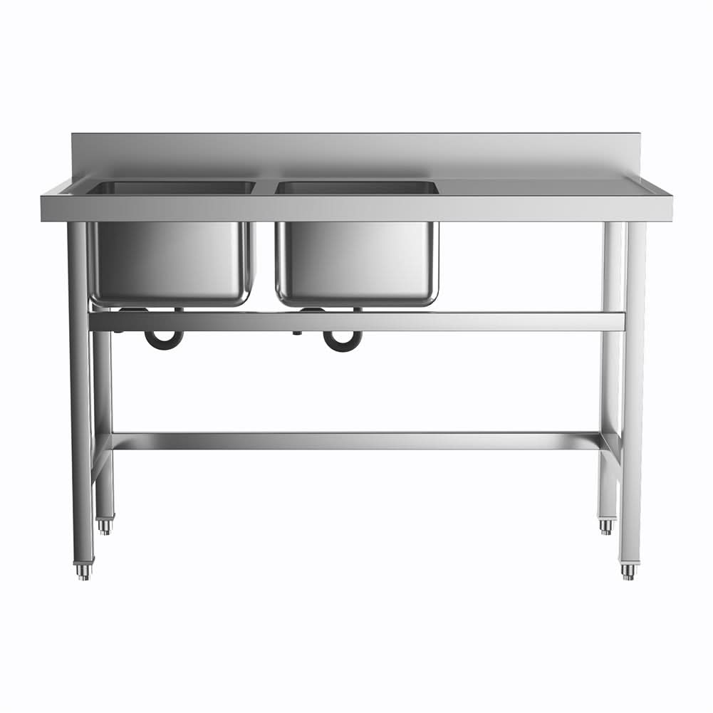 4ft Stainless Steel Kitchen Commercial 3-compartment Sink with Drainboard