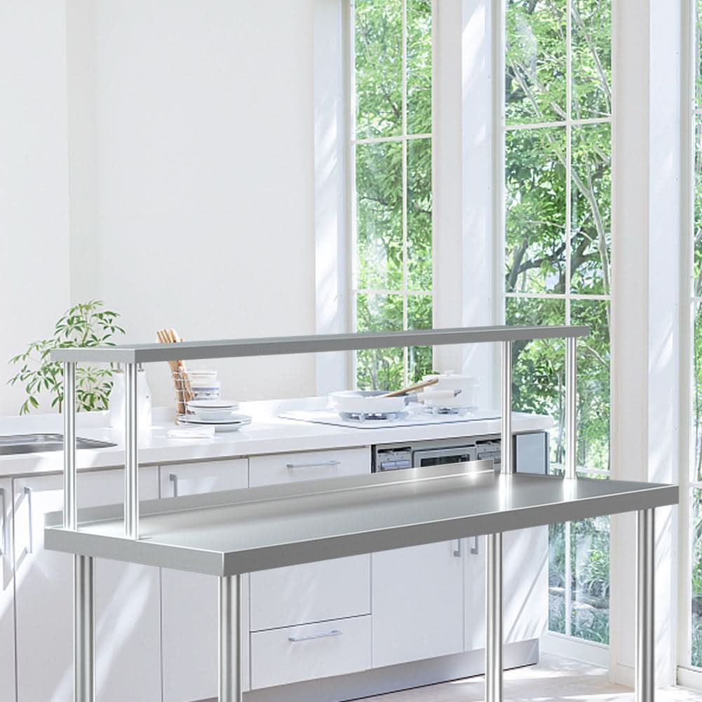 Kitchen Prep Table Over Shelf Single Double Tier Overshelf