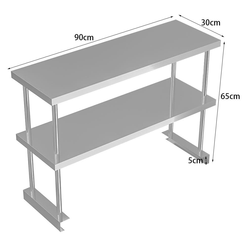 Kitchen Prep Table Over Shelf Single Double Tier Overshelf
