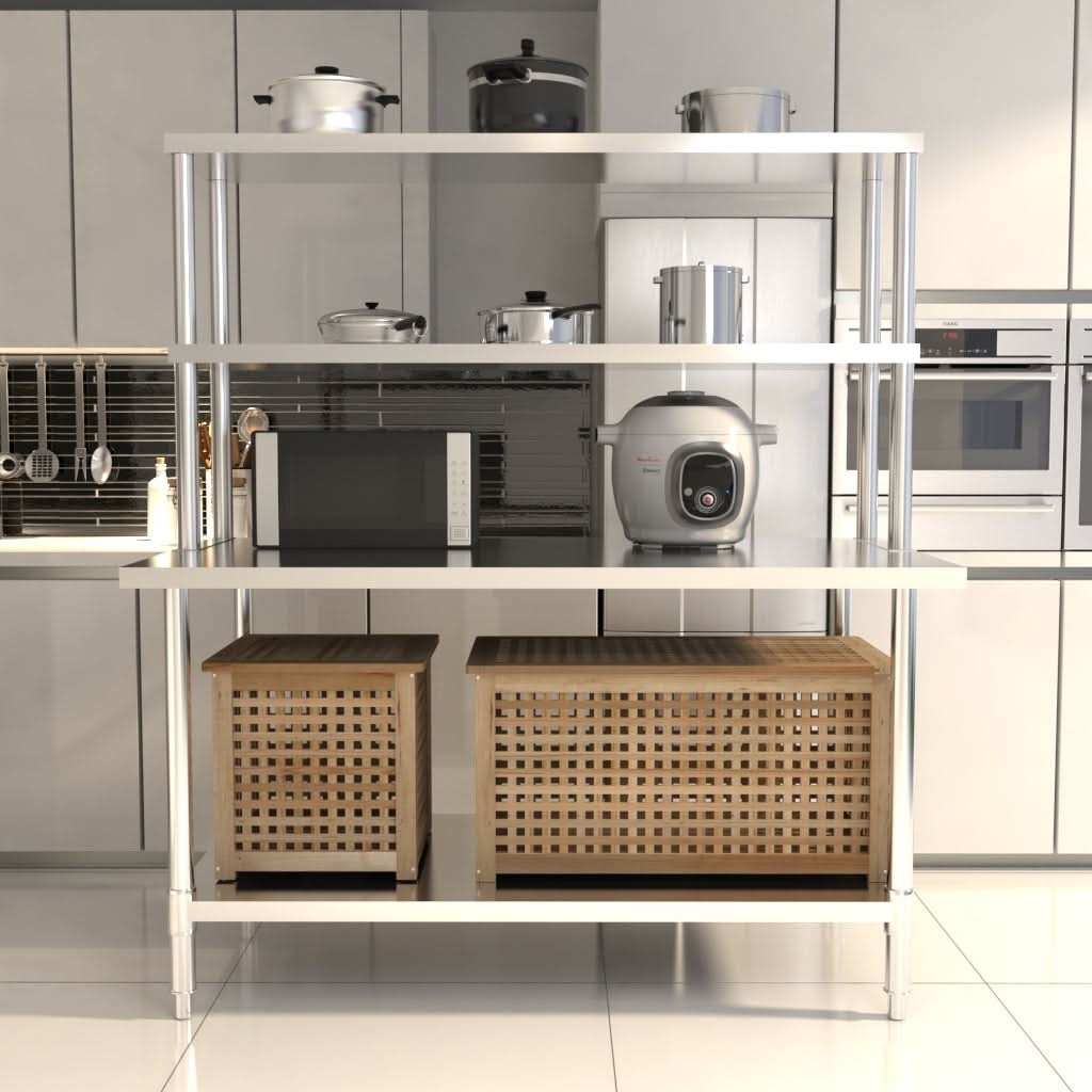 Kitchen Prep Table Over Shelf Single Double Tier Overshelf