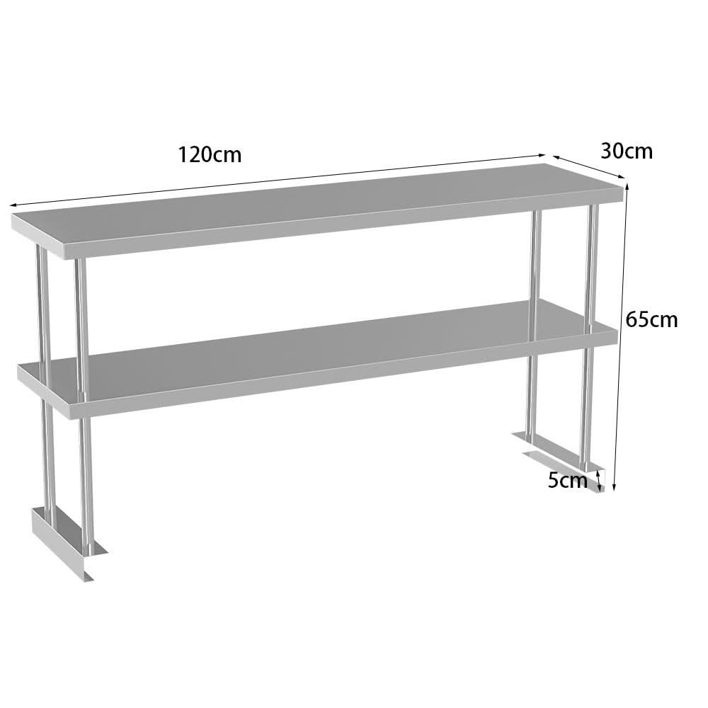 Kitchen Prep Table Over Shelf Single Double Tier Overshelf