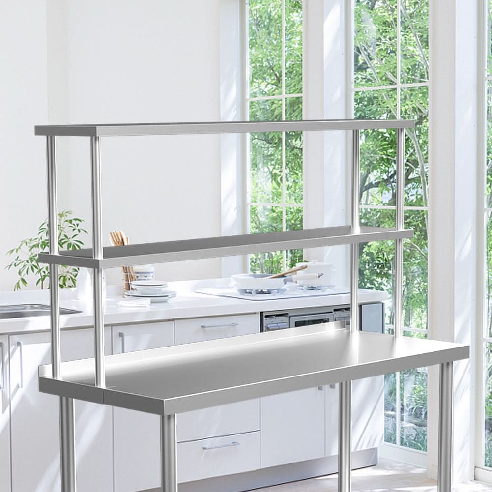 Kitchen Prep Table Over Shelf Single Double Tier Overshelf