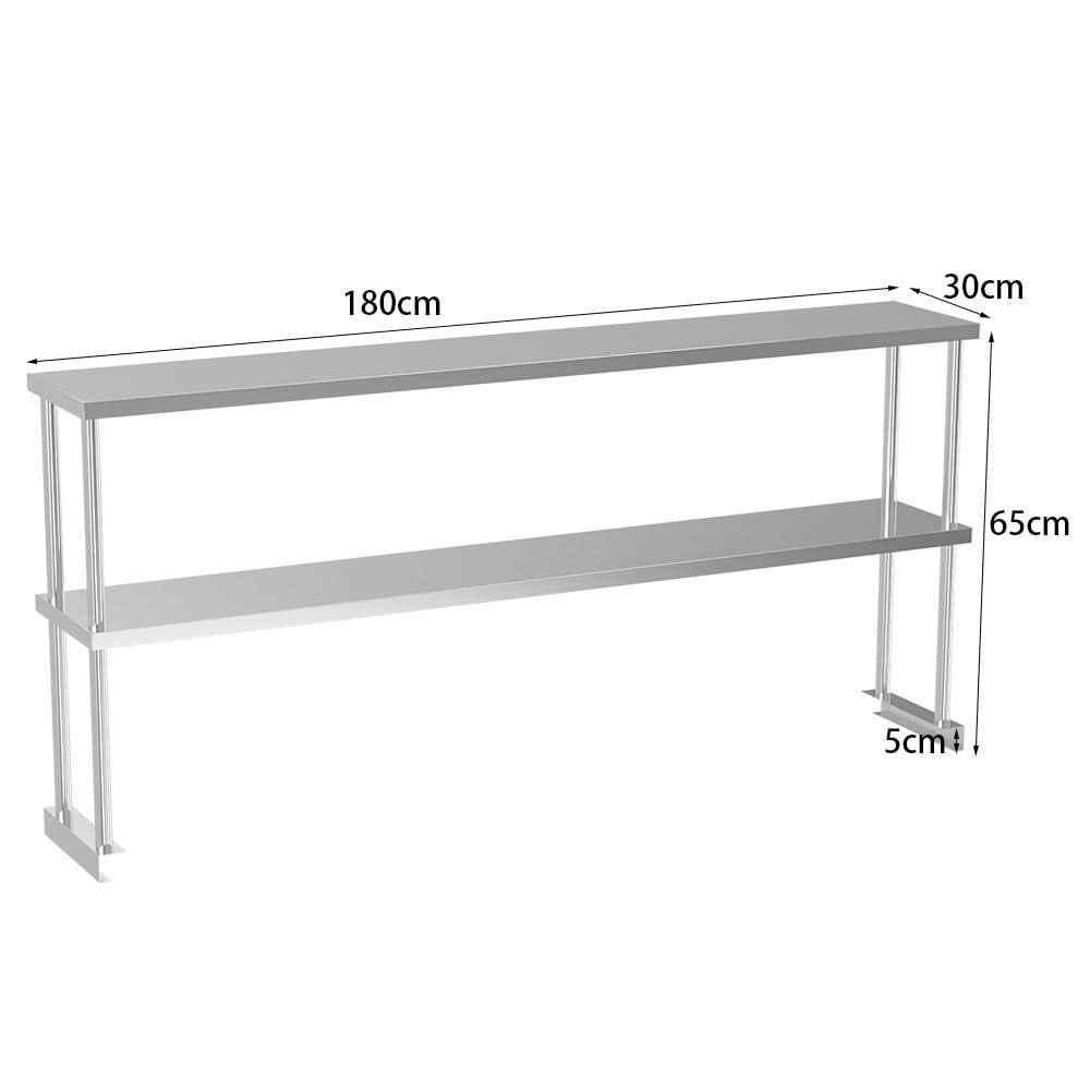 Kitchen Prep Table Over Shelf Single Double Tier Overshelf