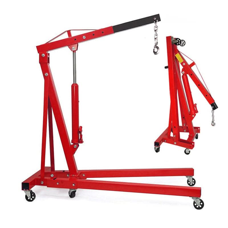 Portable Hydraulic Engine Crane 2 Ton 4400lb Folding Hoist with Hooks