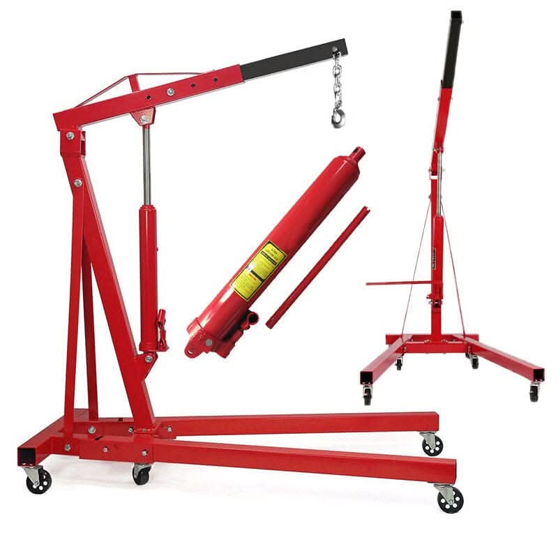 Portable Hydraulic Engine Crane 2 Ton 4400lb Folding Hoist with Hooks