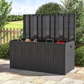 4ft PP Garden Storage Deck Box Outdoor Black Classic