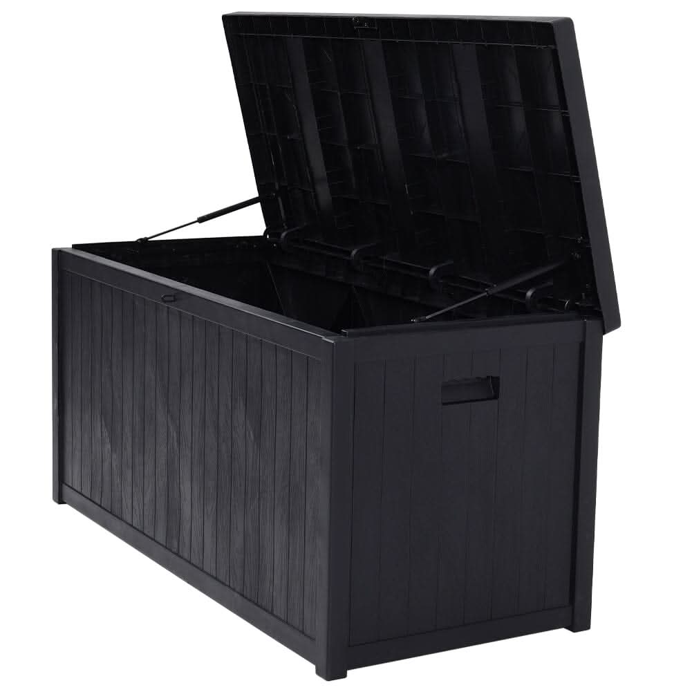 4ft PP Garden Storage Deck Box Outdoor Black Classic