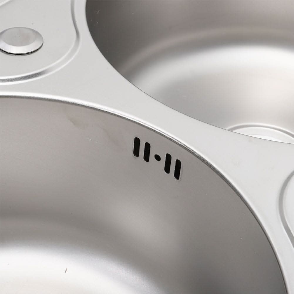 Double Bowl Kitchen Sink 0.6mm Stainless Steel Catering Sink