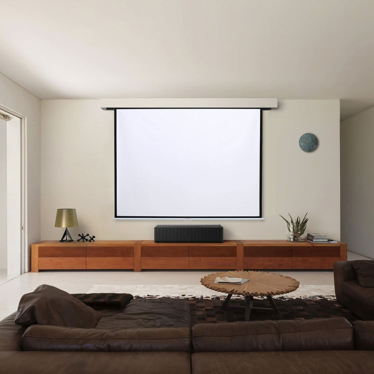 4:3 Manual Pull Down Projector Screen Home Theater Projection Movie Screen