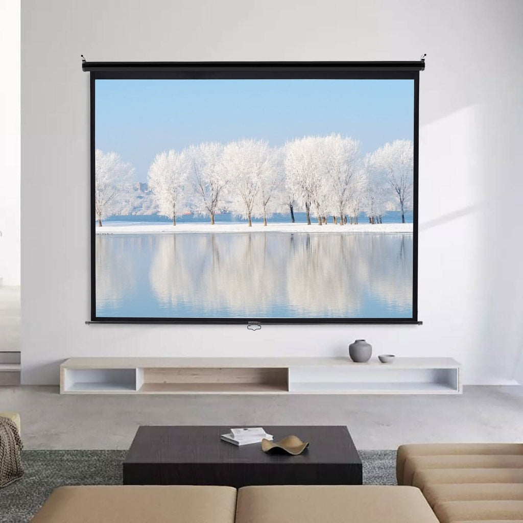 4:3 Projector Screen with Manual Pull Down for Home Theater