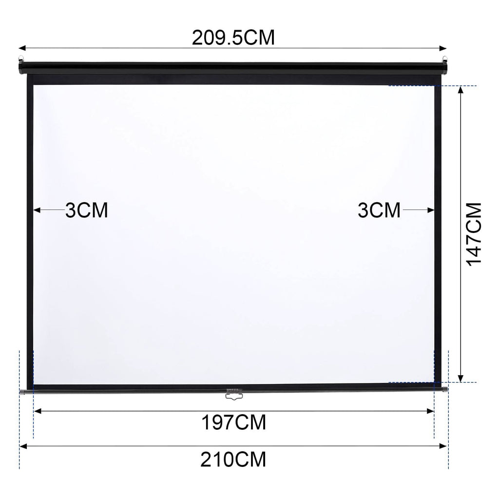 4:3 Projector Screen with Manual Pull Down for Home Theater