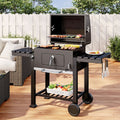 3ft Outdoor Carbon Steel BBQ Cooker BBQ Grill Side Shelves