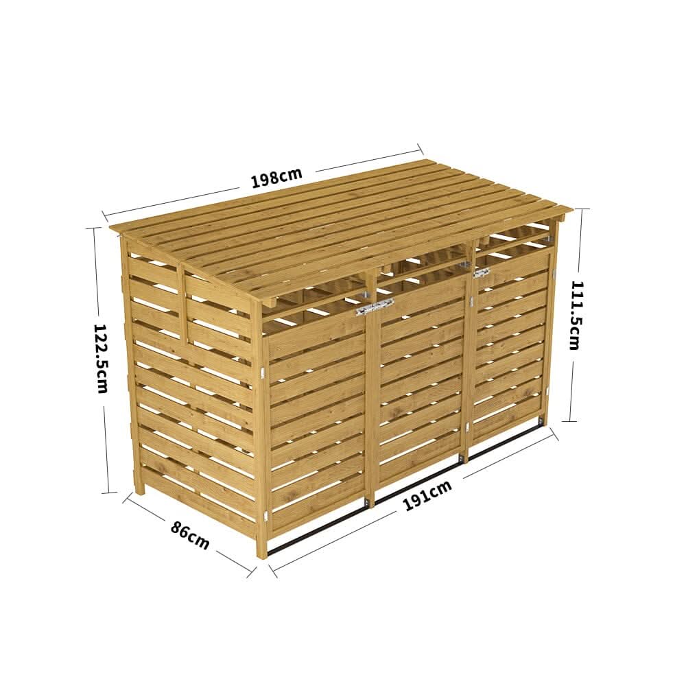 4ft/ 6ft Outdoor Trash Can Storage Shed Spruce Wood