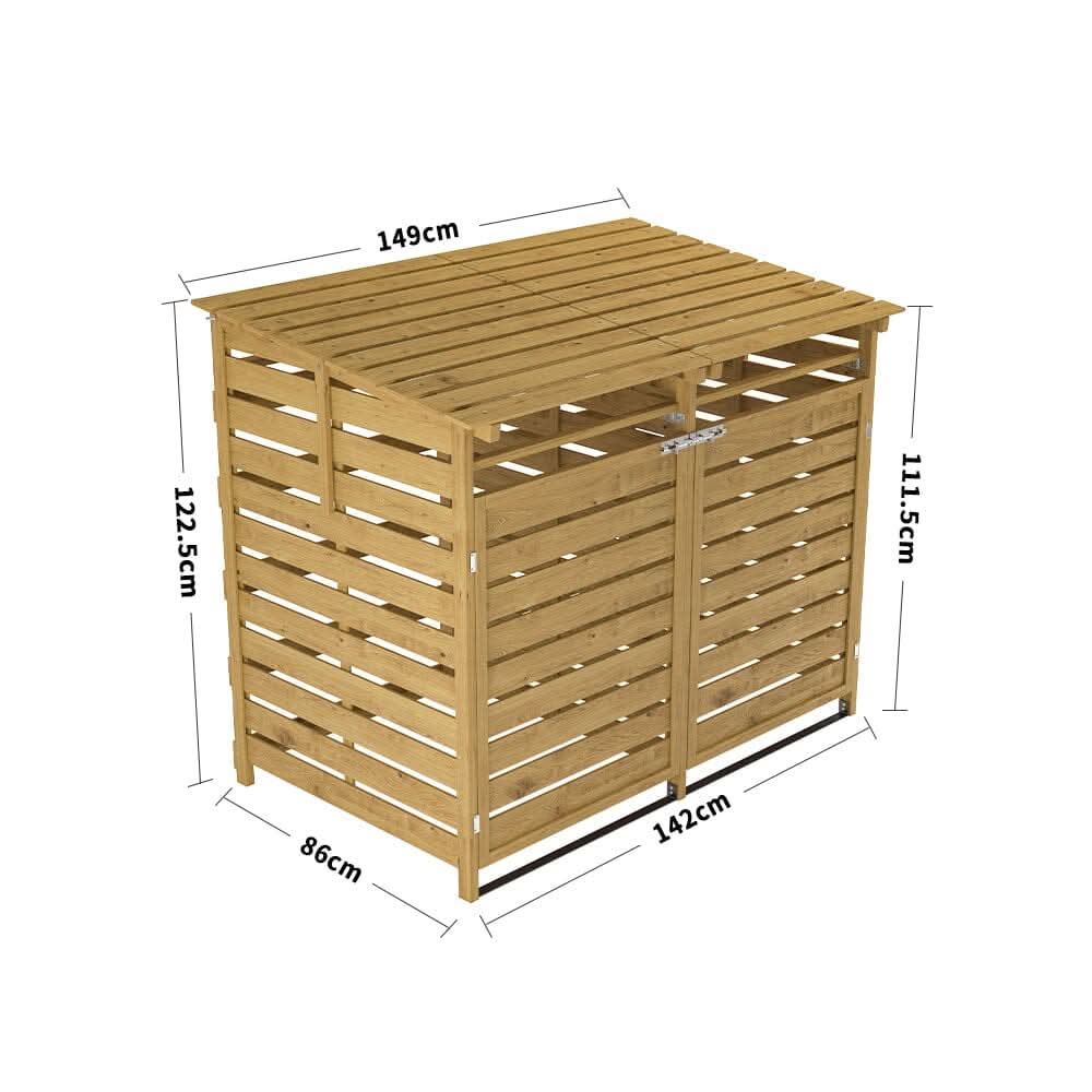 4ft/ 6ft Outdoor Trash Can Storage Shed Spruce Wood