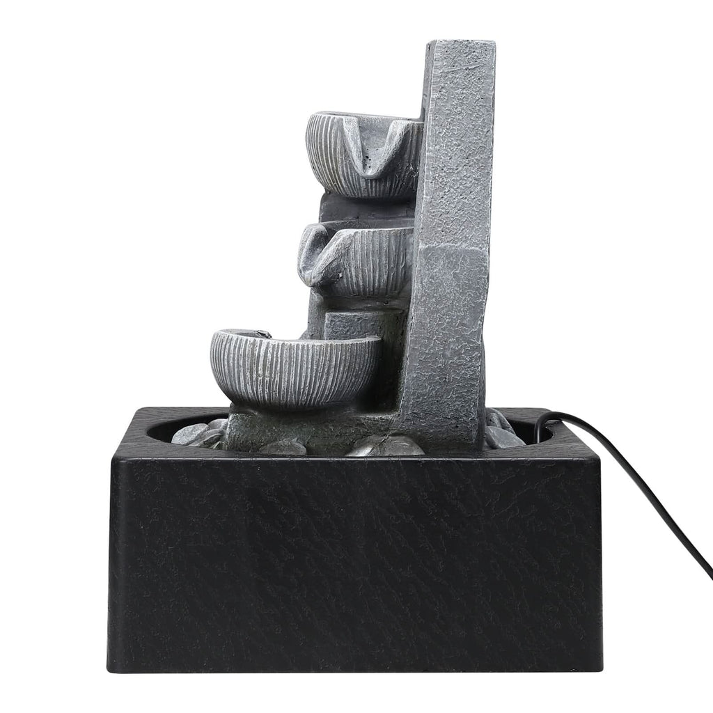 LED Light Cascade Tabletop Fountain Relaxing Water Feature for Relaxation and Meditation Soothing Waterfall Design