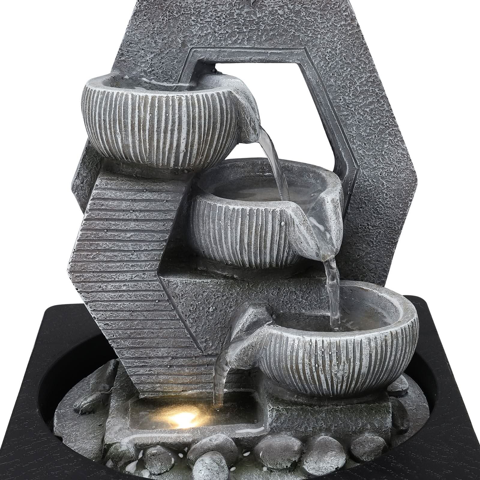 LED Light Cascade Tabletop Fountain Relaxing Water Feature for Relaxation and Meditation Soothing Waterfall Design