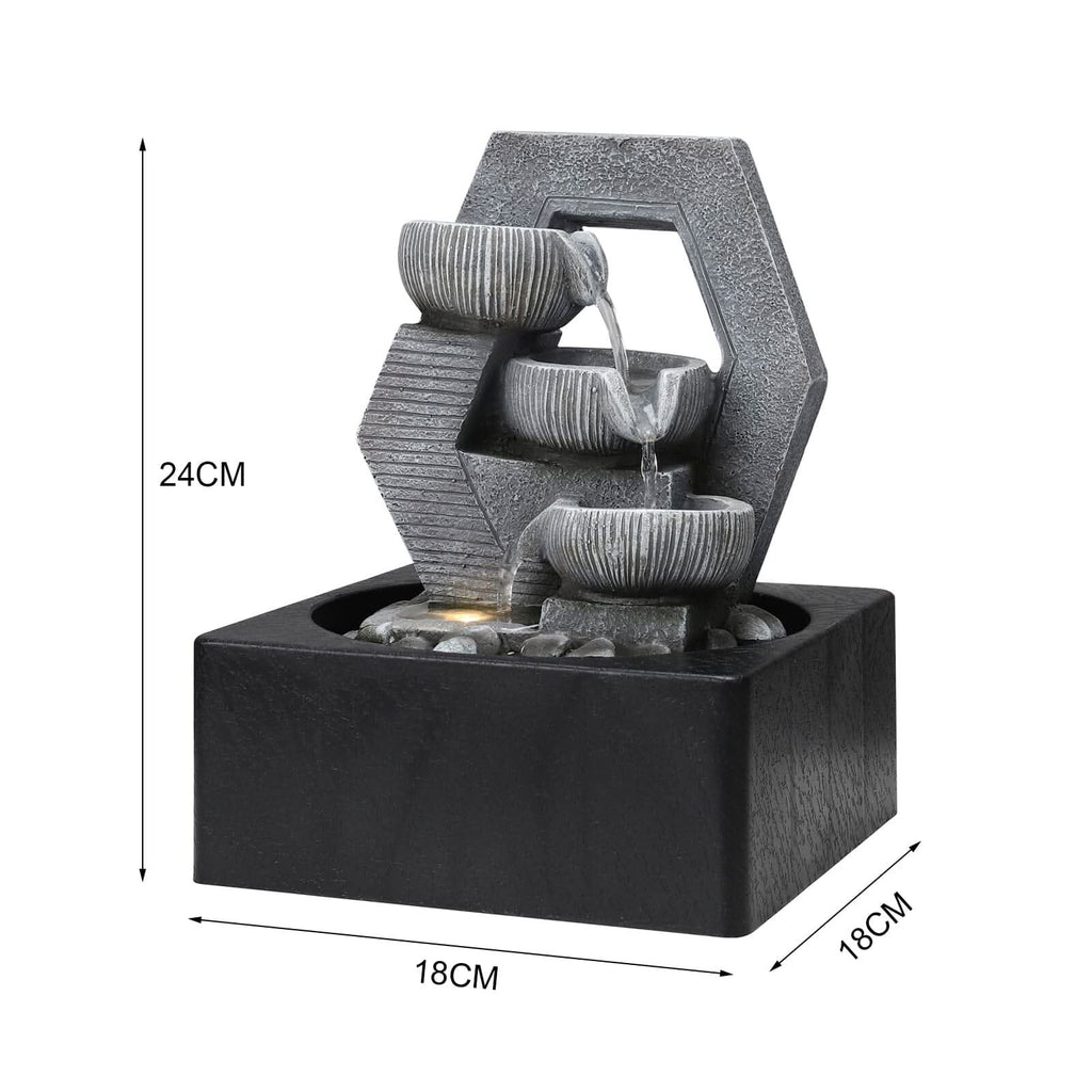LED Light Cascade Tabletop Fountain Relaxing Water Feature for Relaxation and Meditation Soothing Waterfall Design