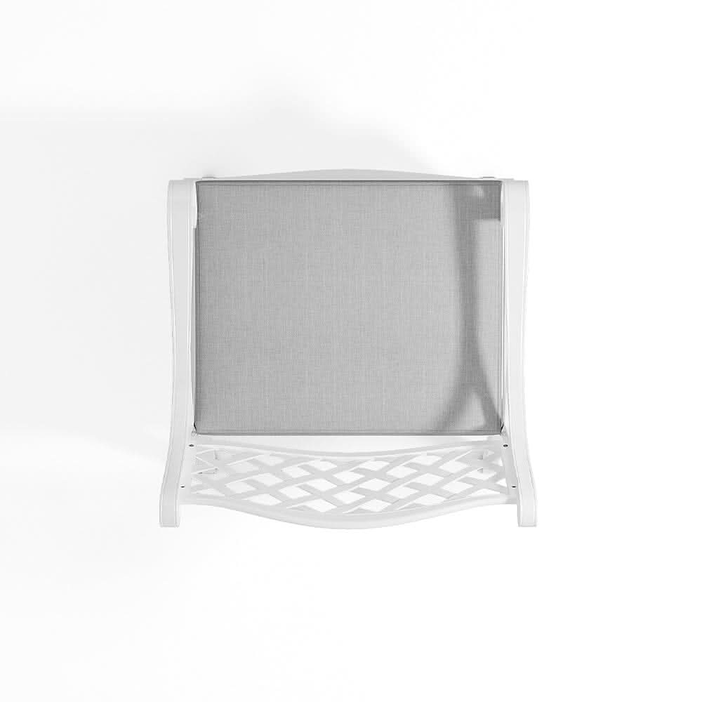 Set of 2 Garden Chairs Cast Aluminium Armchairs with Cushion Black/White