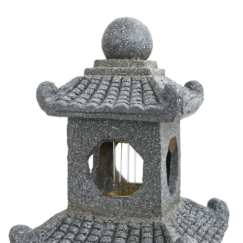 Pagoda Solar Garden Fountain with LED Lights