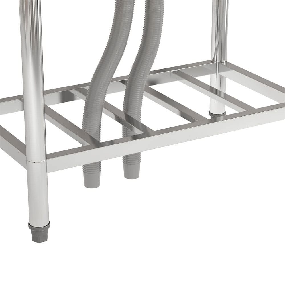 2ft Two Compartment Stainless Steel Commercial Bar Sink with Shelf