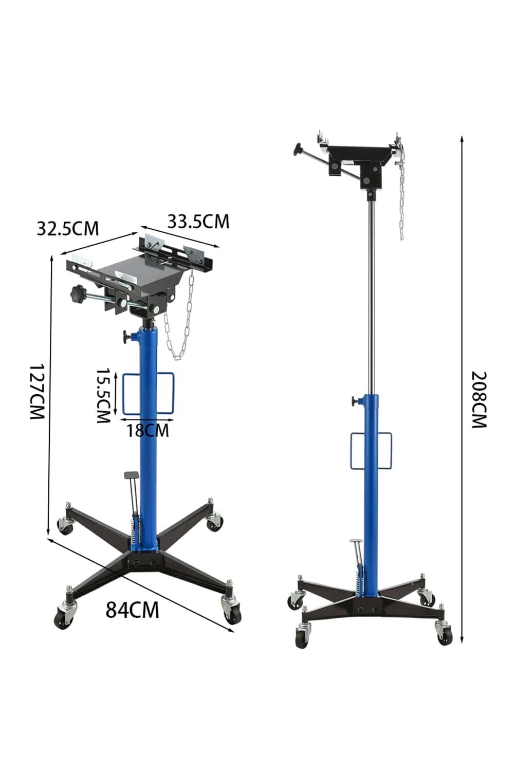 208cm Height 0.5 Ton High Lift Transmission Jack