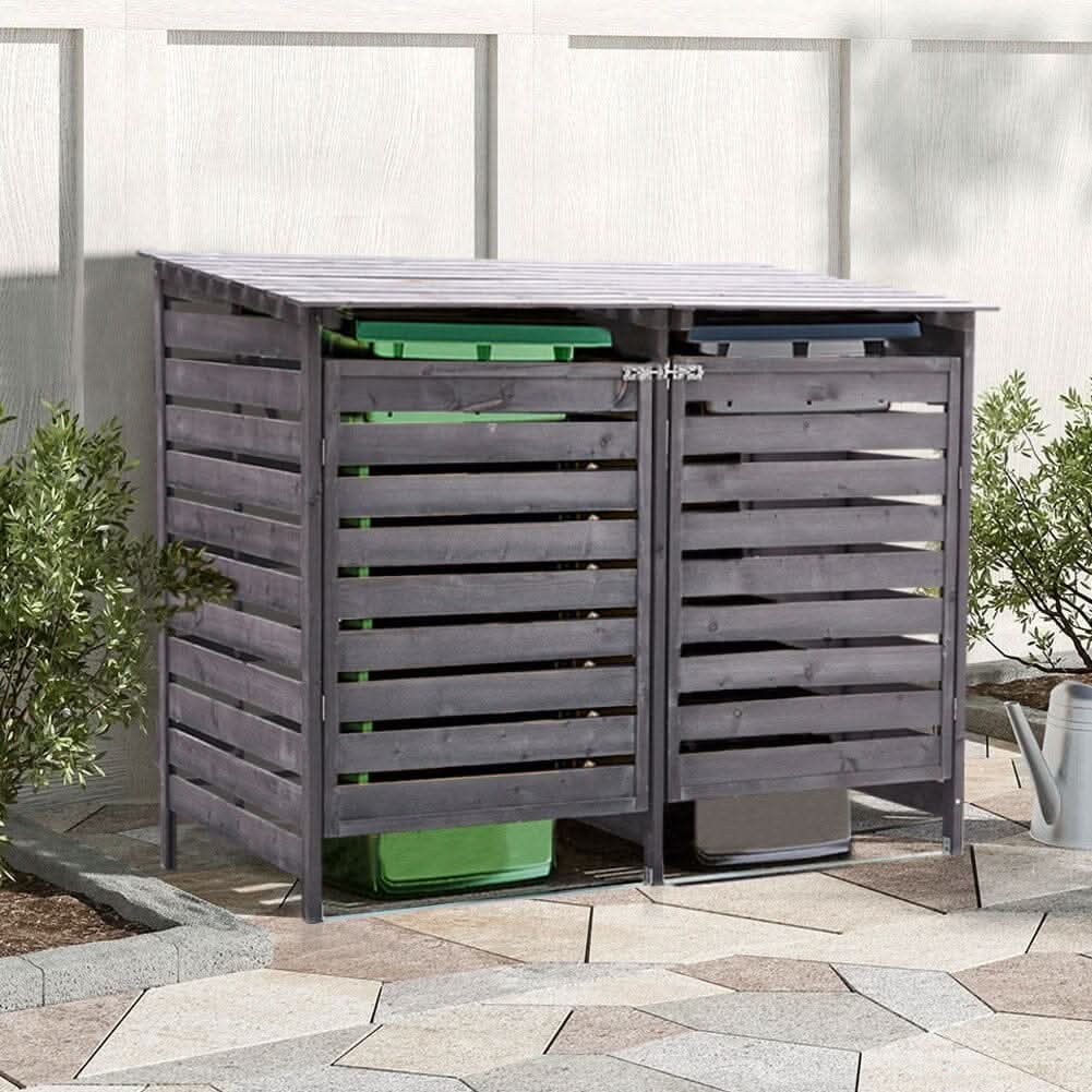 4ft/ 6ft Outdoor Trash Can Storage Shed Spruce Wood