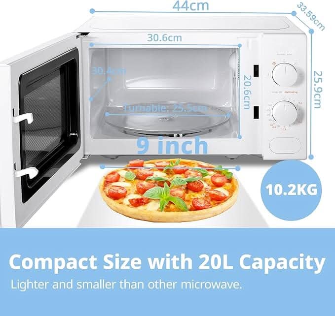700W 20L Countertop Microwave Oven with Dual Knob