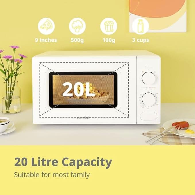 700W 20L Countertop Microwave Oven with Dual Knob