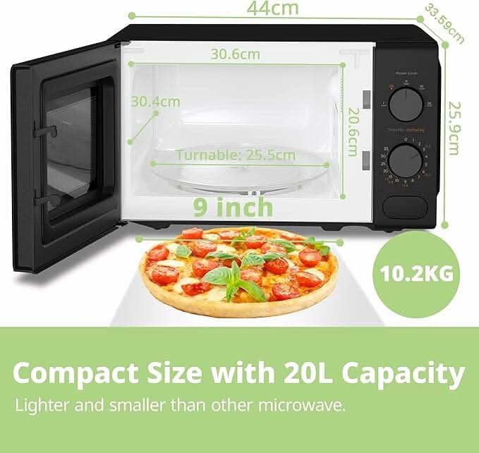 700W 20L Countertop Microwave Oven with Dual Knob