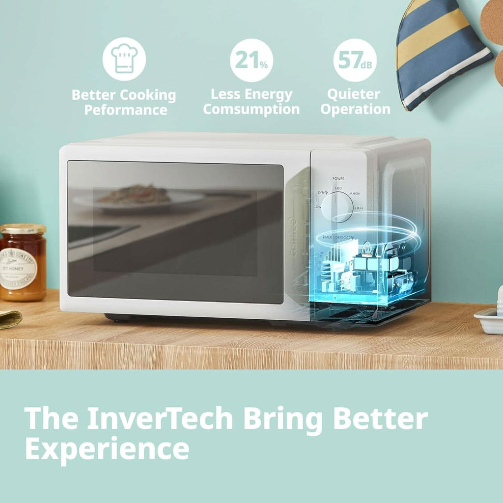 700W White 19L 5-level Power Kitchen Manual Microwave Oven with Timer