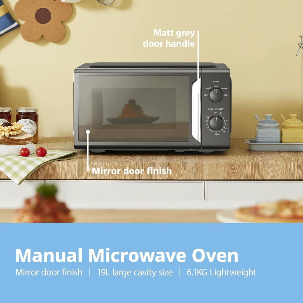700W White 19L 5-level Power Kitchen Manual Microwave Oven with Timer