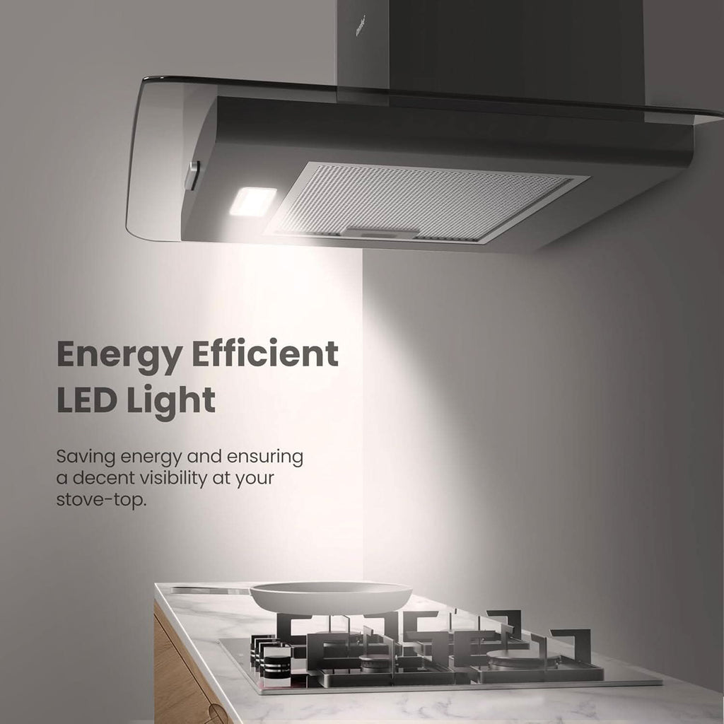 60cm Chimney Cooker Range Hood Kitchen Extractor with 3-Speed Modes