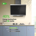 60CM Wall-mounted 3-Speed Angled Range Hood with Touch Screen