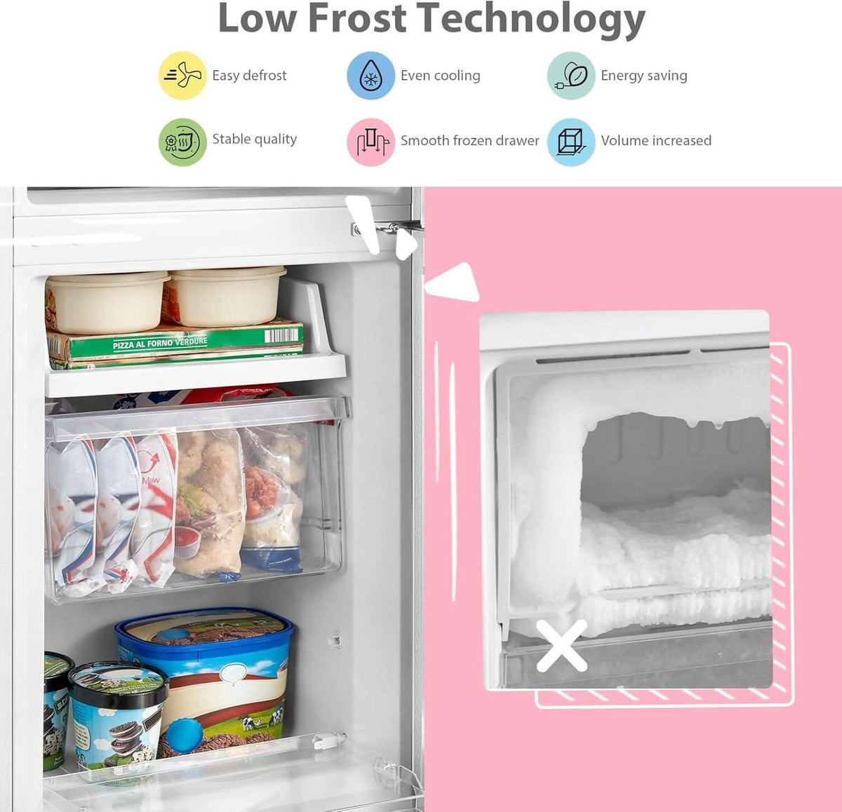 174L Freestanding Low Frost Fridge Freezer
