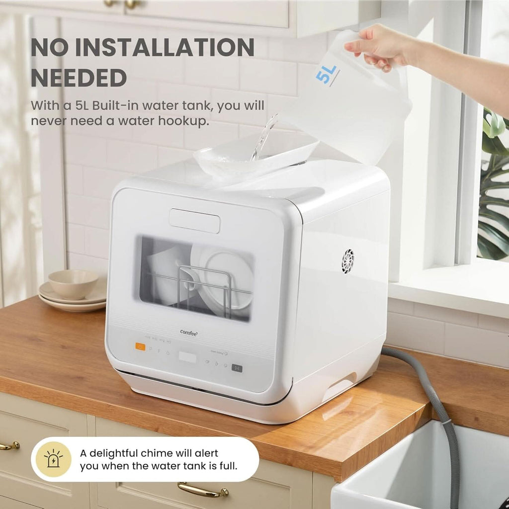 5L Countertop Dishwasher with 6 Wash Programs