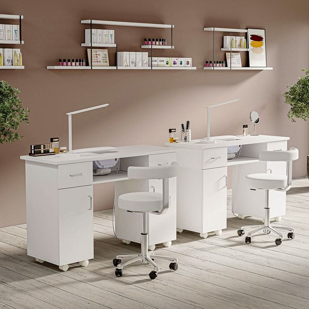 Wheeled Manicure Table with Electric Dust Extractor