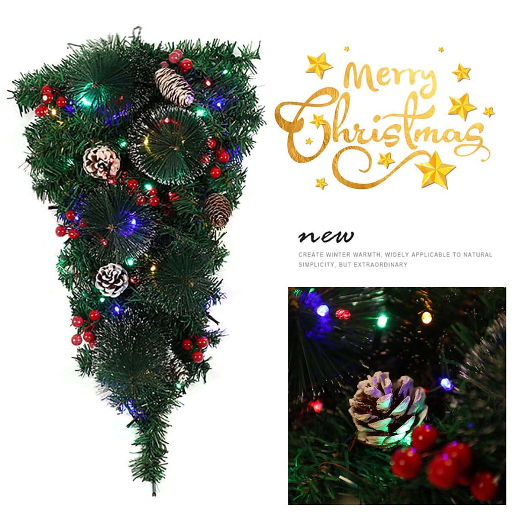 Christmas Wreath Vine 60cm with LED Hanging Tree (With Lights)