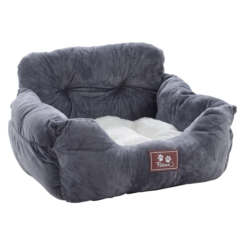 Cozy Dog Car Seat Bed with Storage Pocket and Adjustable Strap