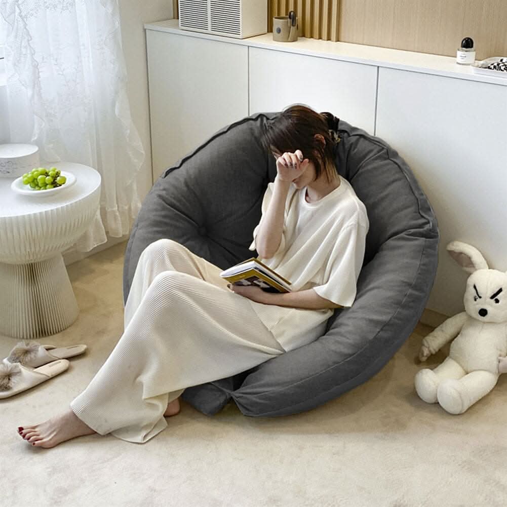 Hanging Chair Cushion – Full Grey Linen Cotton Seat Pad