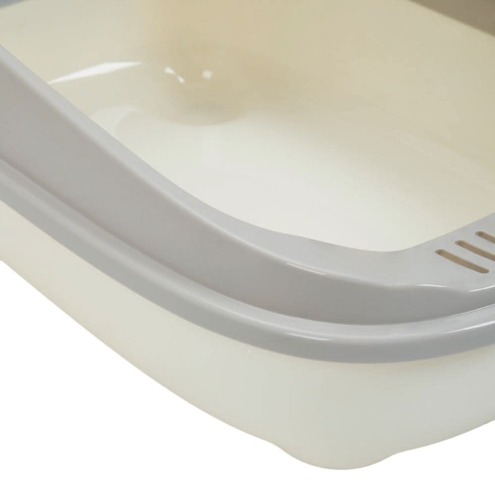 High-Sided Semi-Closed Oval-shaped Cat Litter Box