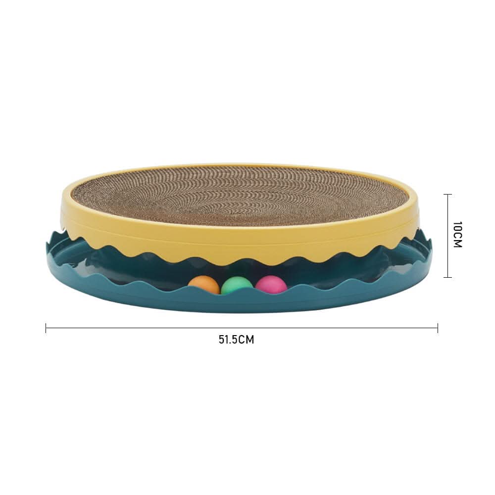 Circular Cat Scratching Board with Ball Toy