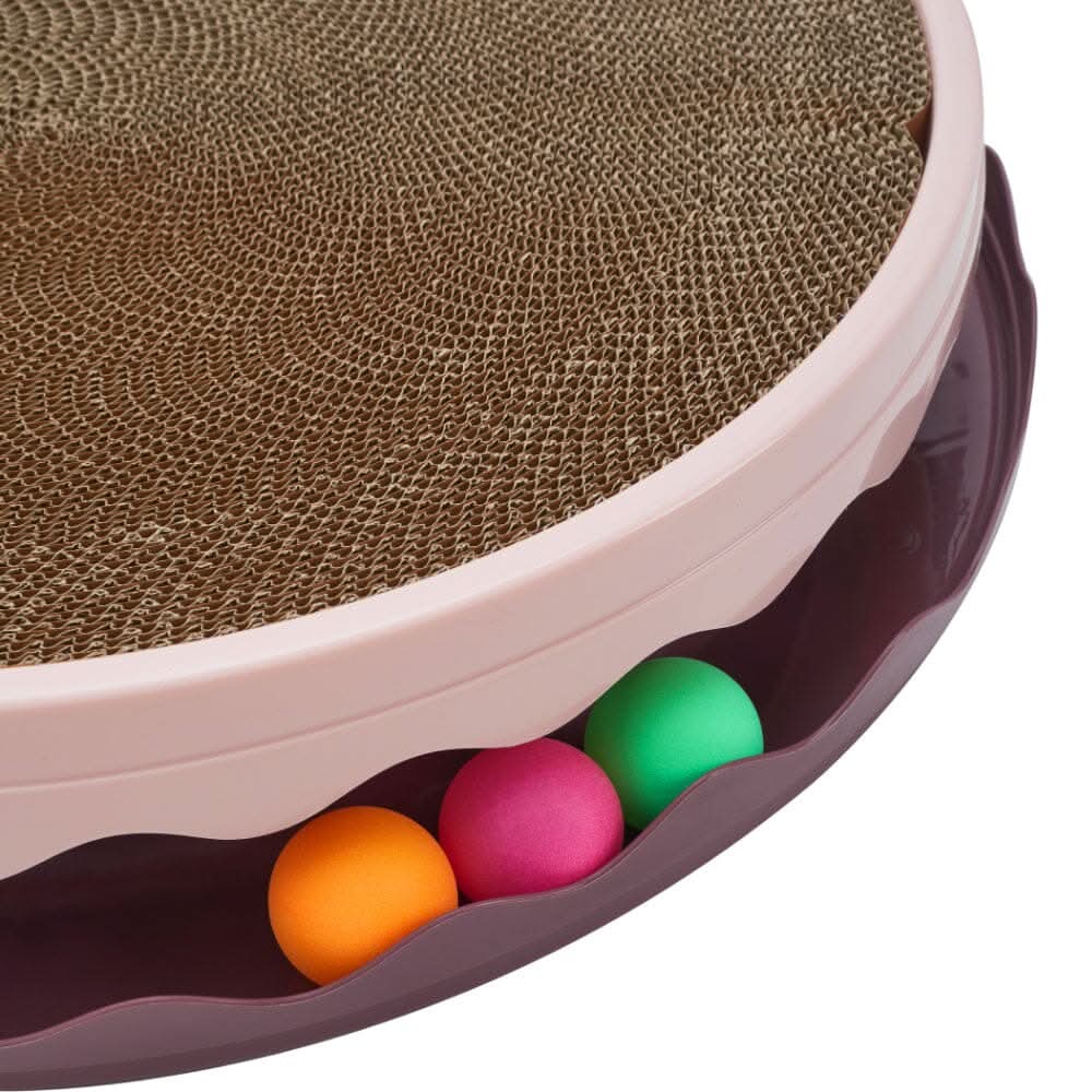 Circular Cat Scratching Board with Ball Toy