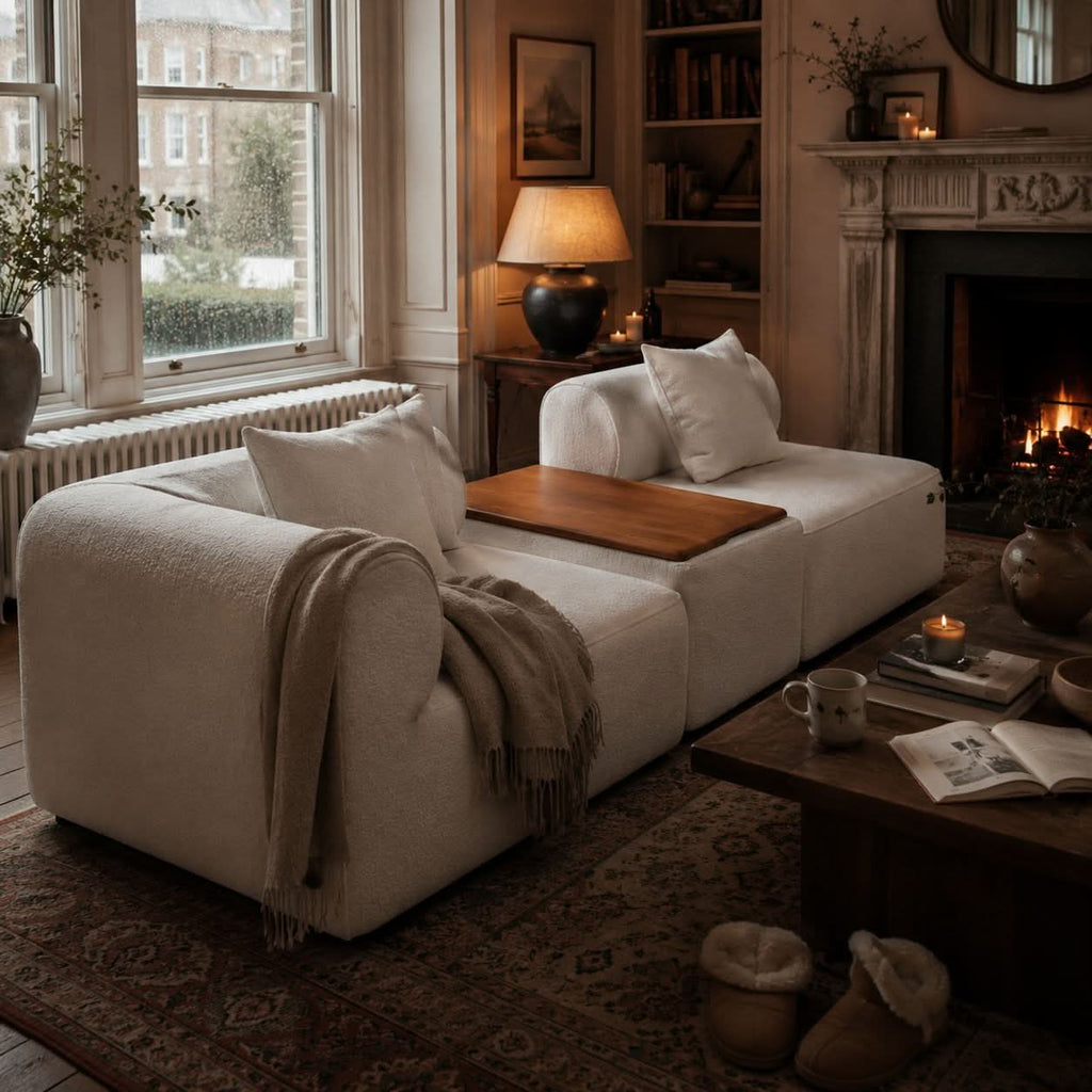 The Plump Modular Bouclé Sofa with Integrated Storage