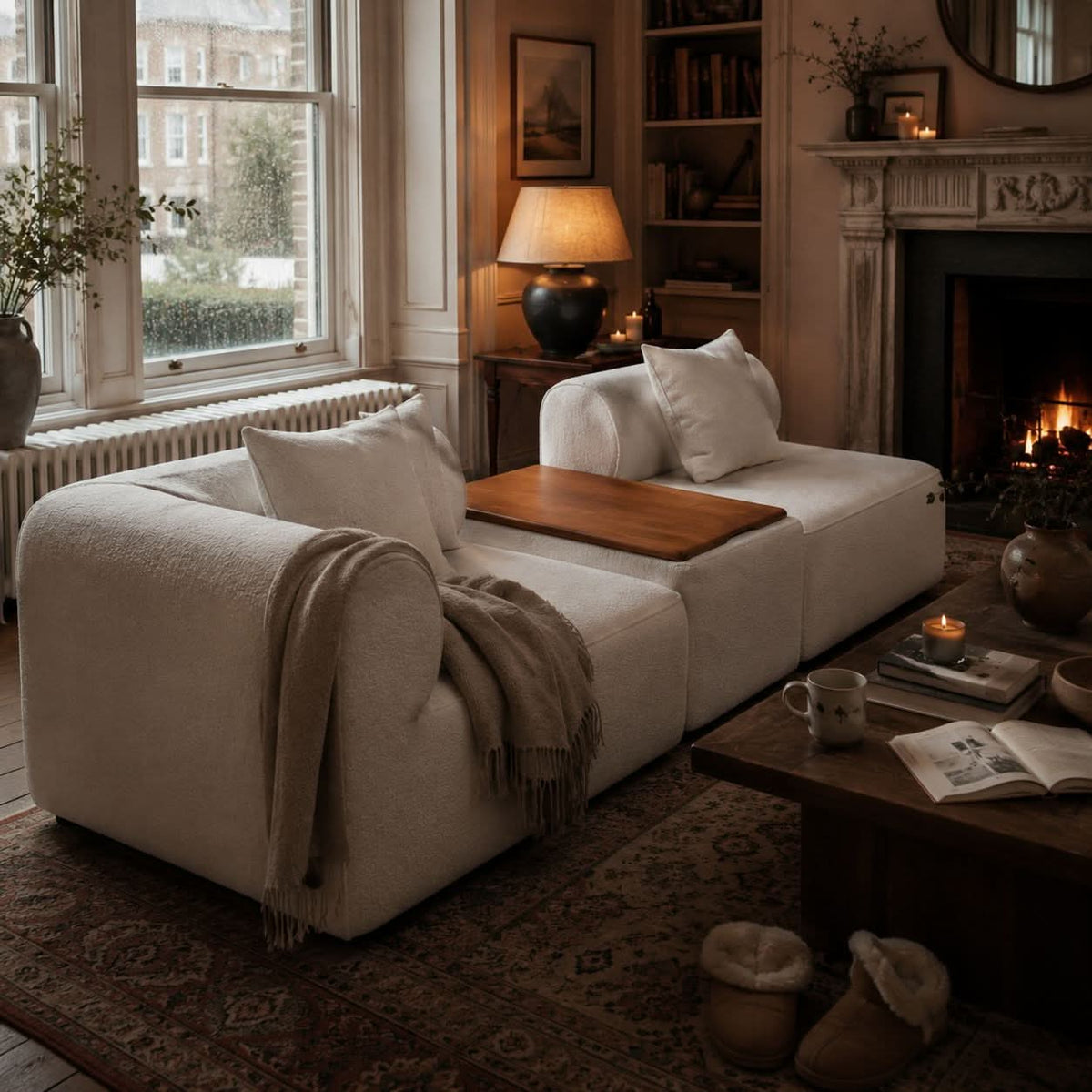 The Plump Modular Bouclé Sofa with Integrated Storage